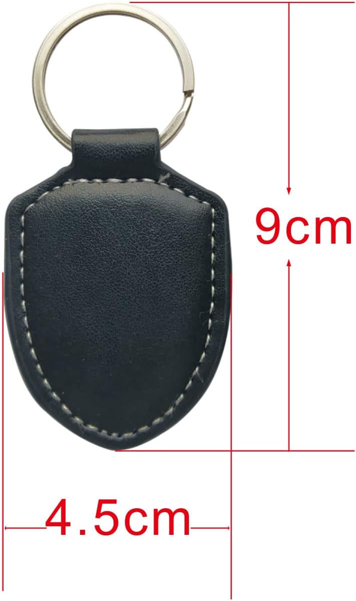 hecere Genuine Leather RFID Key Fob Tag Proximity ID T5577 Programmable Rewritable for Access Control 1pcs/lot (Black ID Keychain, Square) - Image 2